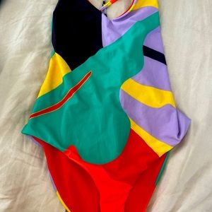 Mar hoffman tropical one piece . Tie up in back. Size small